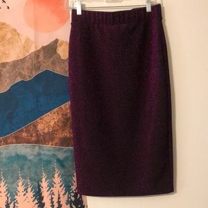 Wild Fable Magenta Glitter Pencil knee length skirt size small